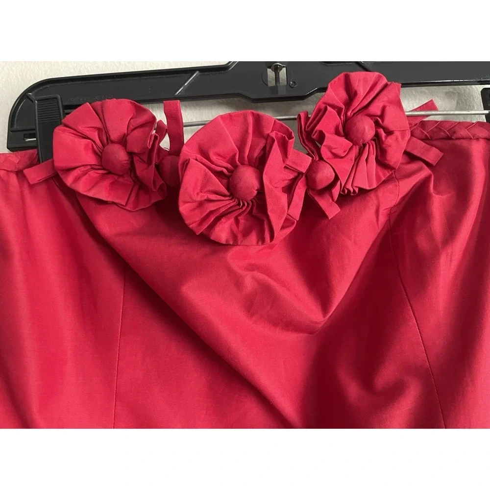 LILLY PULITZER RED STRAPLESS COCKTAIL DRESS Sz 10 SILK BLEND FULL FORMAL - Picture 7 of 7